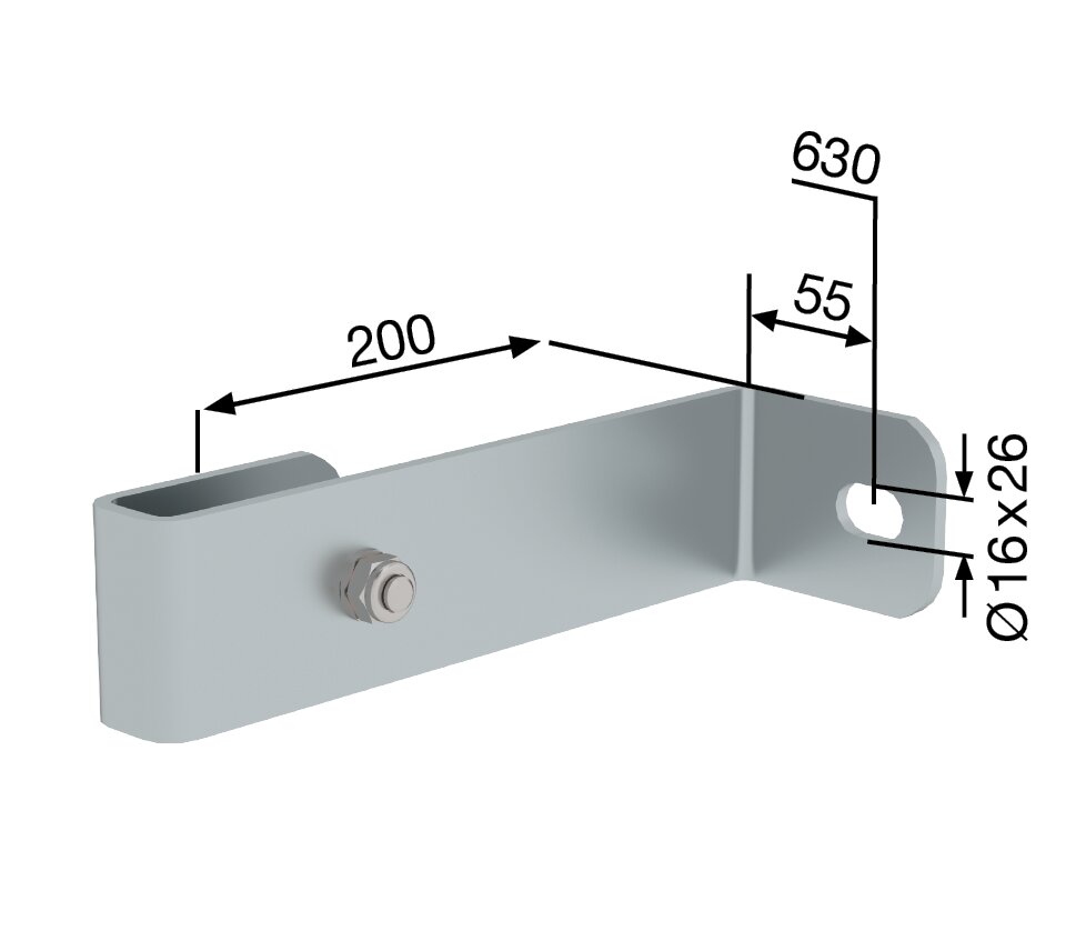 Produktbild (Abb. Ähnlich) 3818590 Munk Wandhalter, starr, 200mm, Stahl verzinkt