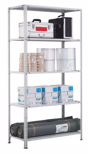 Grundregal, Fachbodenregal Schraubsystem MULTIplus85, 2000 x 1000 x 400 mm (HxBxT), verzinkt, 5 Fachböden von der Marke Schulte Lagertechnik Grundregal, Fachbodenregal Schraubsystem MULTIplus85, 2000 x 1000 x 400 mm (HxBxT), verzinkt, 5 Fachböden aus der Kategorie Grundregal mit der Artikelnummer 11840