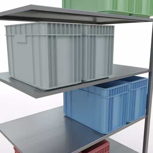 Anbauregal, Fachbodenregal Stecksystem MULTIplus150, 3000 x 1300 x 800 mm (HxBxT), 7 Fachböden, Längenriegel, verzinkt von der Marke Schulte Lagertechnik aus der Produktreihe Stecksystem