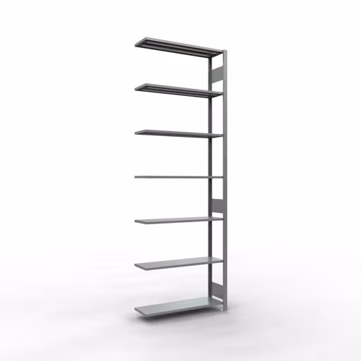 Anbauregal, Fachbodenregal Stecksystem MULTIplus150, 3000 x 1000 x 300 mm (HxBxT), 7 Fachböden, Längenriegel, verzinkt aus der Kategorie Anbauregal mit der Artikelnummer 12737-LR
