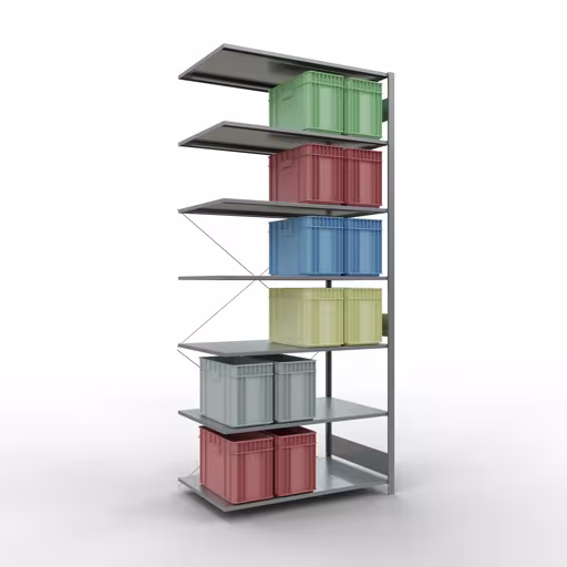 Stecksystem Anbauregal 3000x1300x800 mm, Typ 150 kg, verzinkt mit der GTIN 4004514217813 Stecksystem Anbauregal 3000x1300x800 mm, Typ 150 kg, verzinkt von Schulte Lagertechnik mit der Artikelnr. 12787-130