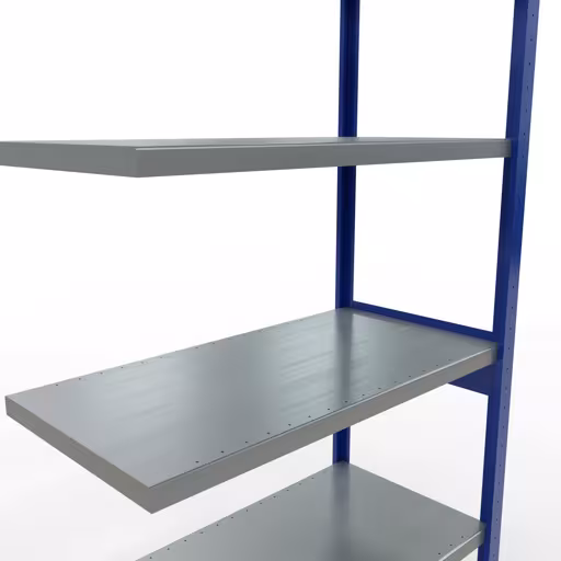 Abbildung Nr 13 des Artikels Anbauregal, Fachbodenregal Stecksystem MULTIplus250, 2500 x 1000 x 500 mm (HxBxT), 6 Fachböden, Längenriegel, RAL 5010 enzianblau/verzinkt aus der Produktgruppe Stecksystem von der Marke Schulte Lagertechnik