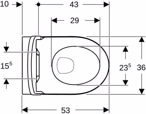 Geberit iCon Set Wand-WC mit WC-Sitz, Rimfree Tiefspüler, geschlossene Form, Tiefe: 53cm, weiß
