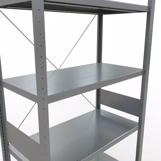 Grundregal, Fachbodenregal Stecksystem MULTIplus250, 3000 x 1000 x 500 mm (HxBxT), 7 Fachböden, Kreuzstrebe, verzinkt von der Marke Schulte Lagertechnik aus der Produktreihe Stecksystem