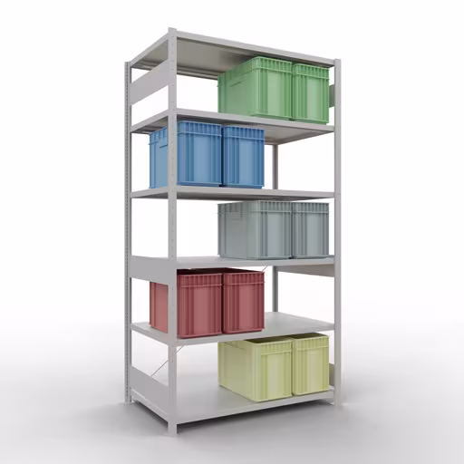 Stecksystem Grundregal 2500x1300x800 mm, Typ 250 kg, verzinkt / lichtgrau aus der Kategorie Grundregal mit der GTIN 4004514295200 Stecksystem Grundregal 2500x1300x800 mm, Typ 250 kg, verzinkt / lichtgrau von der Marke Schulte Lagertechnik aus der Produktreihe Stecksystem