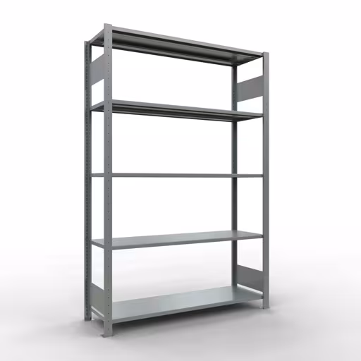 Zusatzbild des Artikels Grundregal, Fachbodenregal Stecksystem MULTIplus150, 2000 x 1300 x 400 mm (HxBxT), 5 Fachböden, Längenriegel, verzinkt aus Grundregal