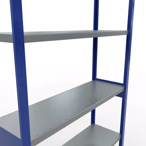 Abbildung Nr 12 des Artikels Grundregal, Fachbodenregal Stecksystem MULTIplus250, 3000 x 1300 x 400 mm (HxBxT), 7 Fachböden, Längenriegel, RAL 5010 enzianblau/verzinkt aus der Produktgruppe Stecksystem von der Marke Schulte Lagertechnik