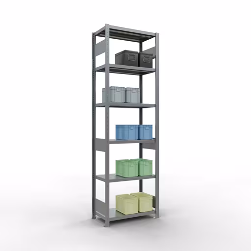 Produktbild Nr 14 des Artikels Grundregal, Fachbodenregal Stecksystem MULTIplus250, 2500 x 750 x 400 mm (HxBxT), 6 Fachböden, Längenriegel, verzinkt Abbildung Nr 14 des Artikels Grundregal, Fachbodenregal Stecksystem MULTIplus250, 2500 x 750 x 400 mm (HxBxT), 6 Fachböden, Längenriegel, verzinkt aus der Produktgruppe Stecksystem von der Marke Schulte Lagertechnik