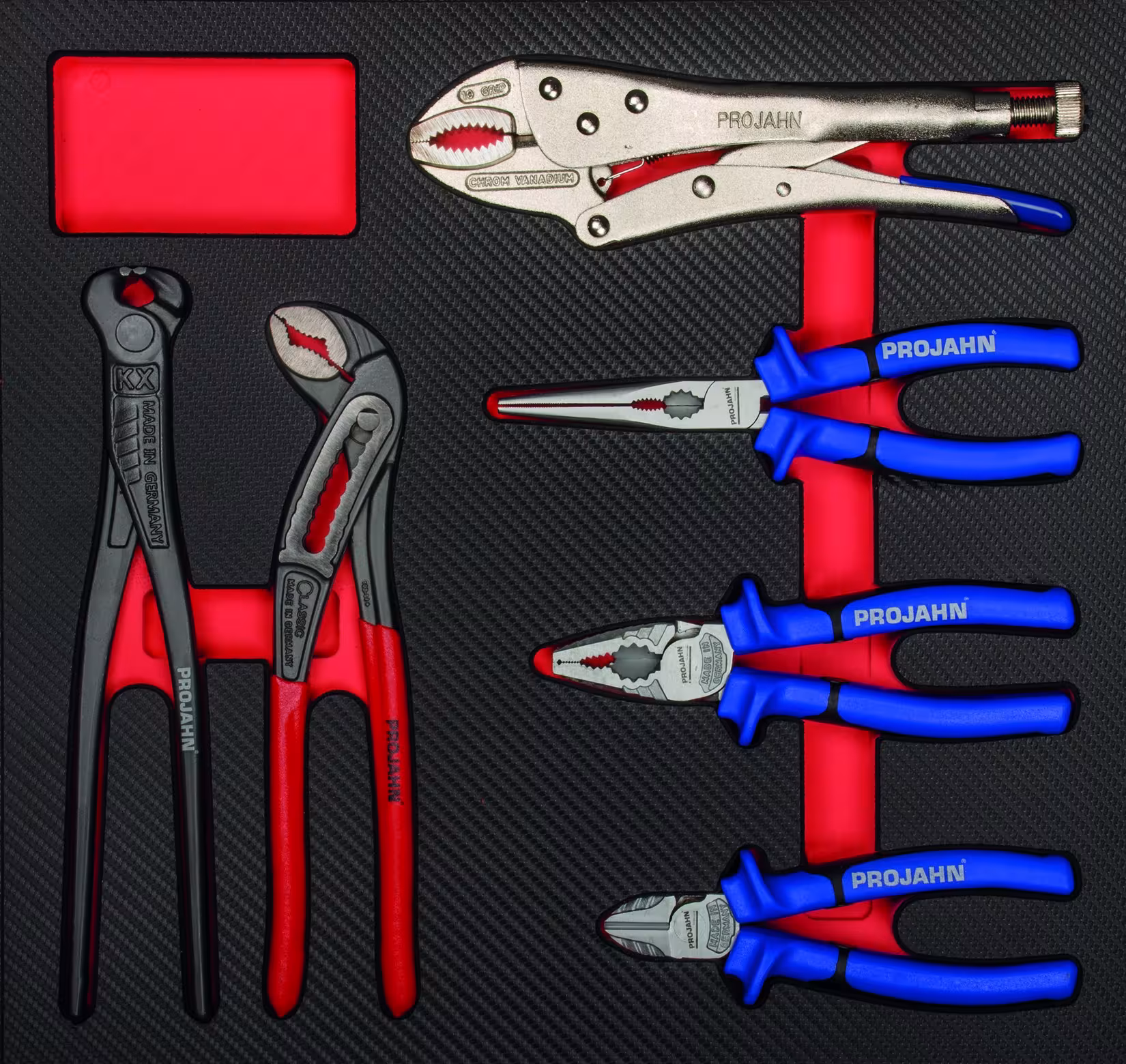 Zangen Einlage 6tlg aus der Kategorie Ordnungssysteme & Werkstattwagen mit der GTIN 4000146019689 Einlage Zangen 6 teilig leer oder befüllt von der Marke PROJAHN aus der Kategorie Ordnungssysteme & Werkstattwagen