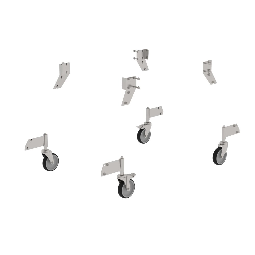 Munk Nachrüstsatz Lenkrolle Edelstahl für Podesttreppe beidseitig begehbar aus der Kategorie Podesttreppen mit der Artikelnr. 050121