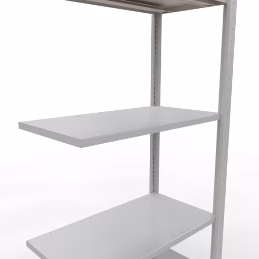 Anbauregal, Fachbodenregal Stecksystem MULTIplus150, 2000 x 750 x 400 mm (HxBxT), 5 Fachböden, Längenriegel, RAL 7035 lichtgrau von Schulte Lagertechnik aus der Kategorie Stecksystem