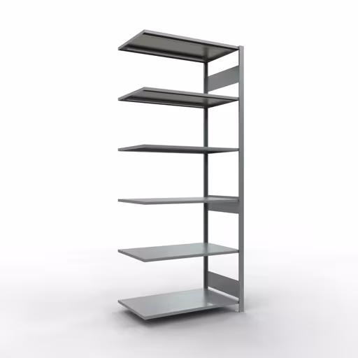 Anbauregal, Fachbodenregal Stecksystem MULTIplus85, 2500 x 1000 x 600 mm (HxBxT), 6 Fachböden, Längenriegel, verzinkt aus der Kategorie Anbauregal mit der Artikelnummer 13166-LR