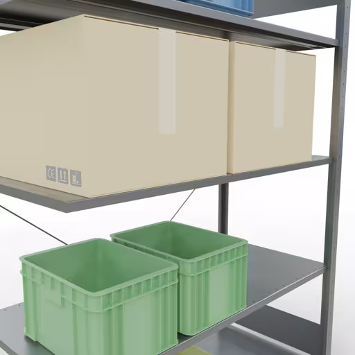 Stecksystem Anbauregal 2000x1300x600 mm, Typ 150 kg, verzinkt mit der Artikelnr. 12765-130 Stecksystem Anbauregal 2000x1300x600 mm, Typ 150 kg, verzinkt von Schulte Lagertechnik aus der Kategorie Stecksystem