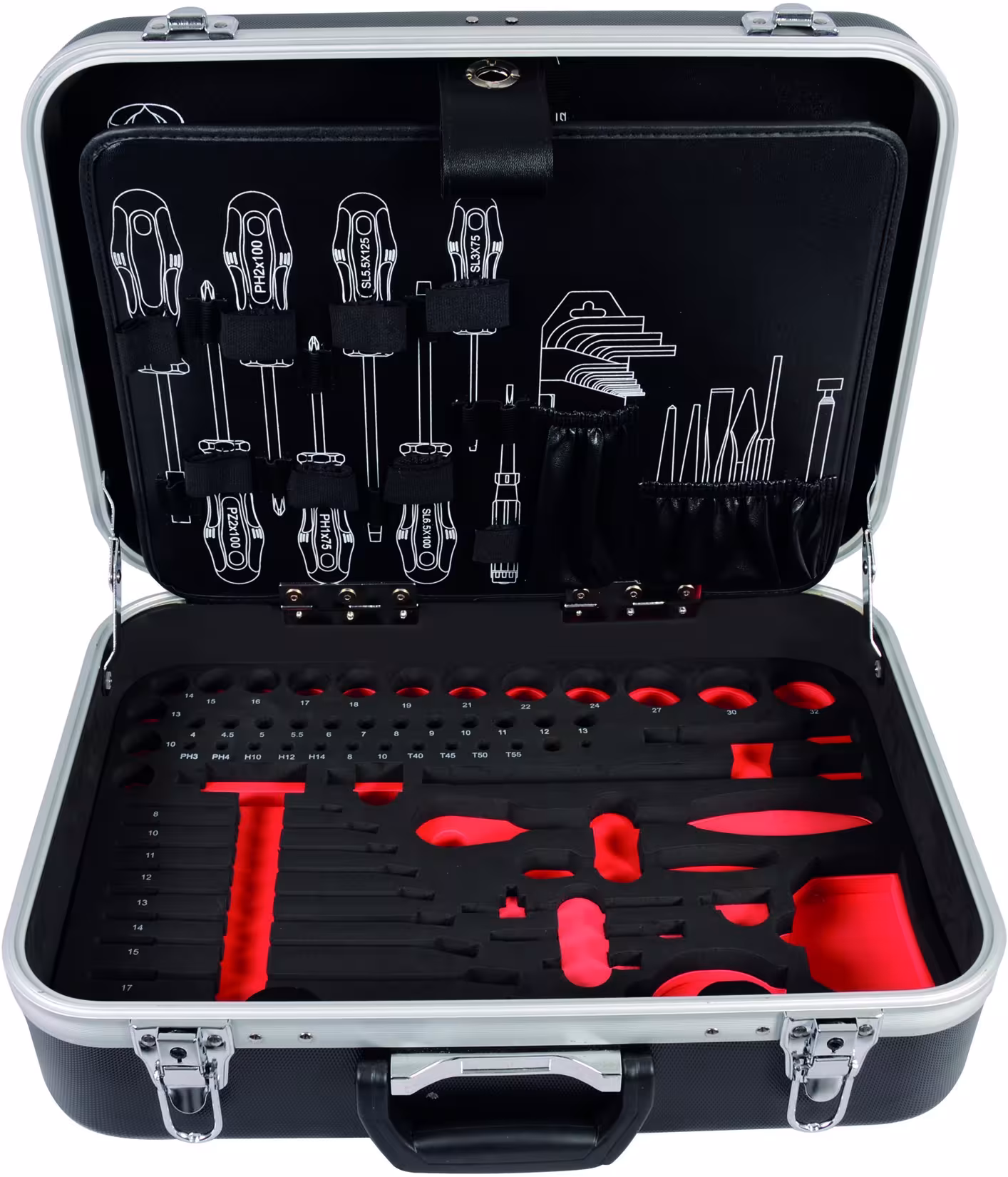 proficraft Werkzeug-Koffer UNIVERSAL metrisch 6,3 + 12,5 Typ Variante: Leerer Werkzeugkoffer 8681 Version ab 2021 aus der Kategorie Ordnungssysteme & Werkstattwagen mit der Artikelnr. 8681K