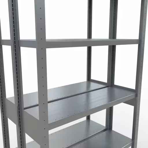 Produktbild Nr.7 des Artikels Grundregal, Doppelregal, Fachbodenregal Stecksystem MULTIplus250, 2500 x 1000 x (2x300) mm (HxBxT), 2x6 Fachböden, Längenriegel, verzinkt aus der Produktreihe Fachbodenregale von der Marke Schulte Lagertechnik