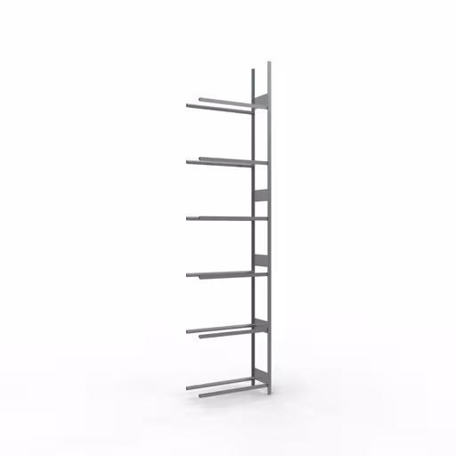 Anbauregal, Räder-/Reifenregal, 4500 x 1050 x 400 mm, verzinkt, 6 Lagerebenen á 150 kg Fachlast pro Ebene aus der Kategorie Autoteilelagerung mit der Artikelnummer 20777