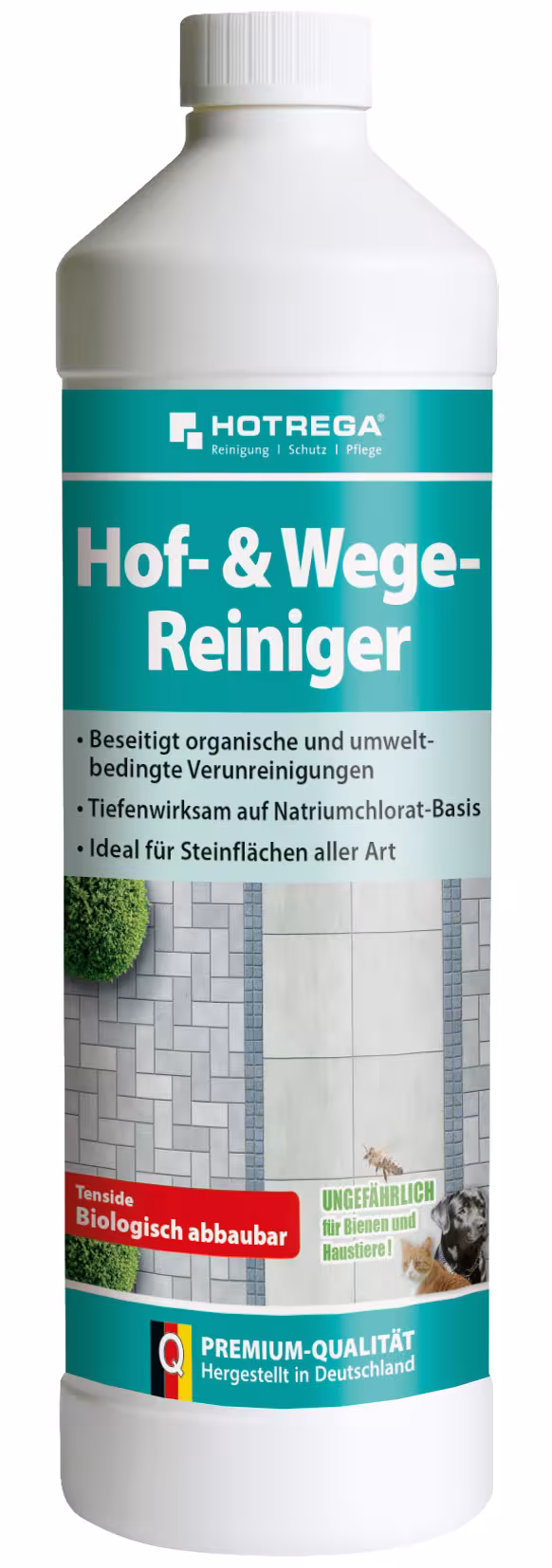 1Hof- & Wege-Reiniger 1 Liter Flasche Konzentrat | HOTREGA® aus der Kategorie Gartenreiniger mit der GTIN 4029559091945 Hof- & Wege-Reiniger | HOTREGA® von der Marke Hotrega aus der Kategorie Gartenreiniger