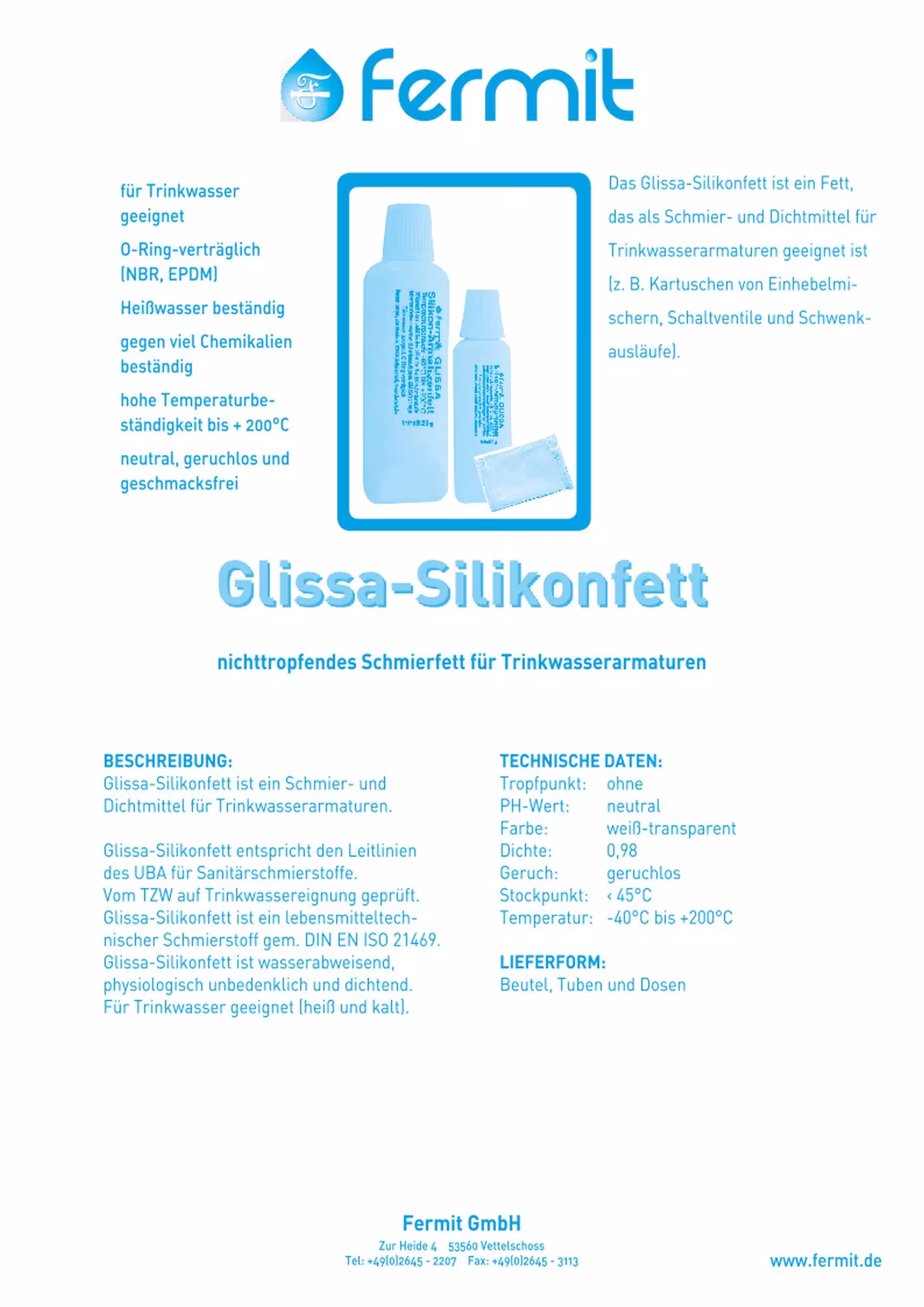 Fermit Silikonfett 7g Glissa von Fermit mit der Artikelnr. 15014