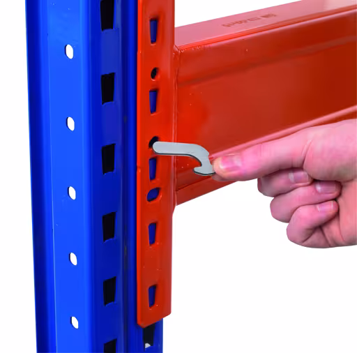 Weitere Ansicht des Artikels Palettenregal-Holmpaar 2.700 mm, EGN-DUO 120x50x1,5 mm (HxBxT), Belastbarkeit 3.072 kg / Holmpaar, orange aus der Kategorie Palettenregale