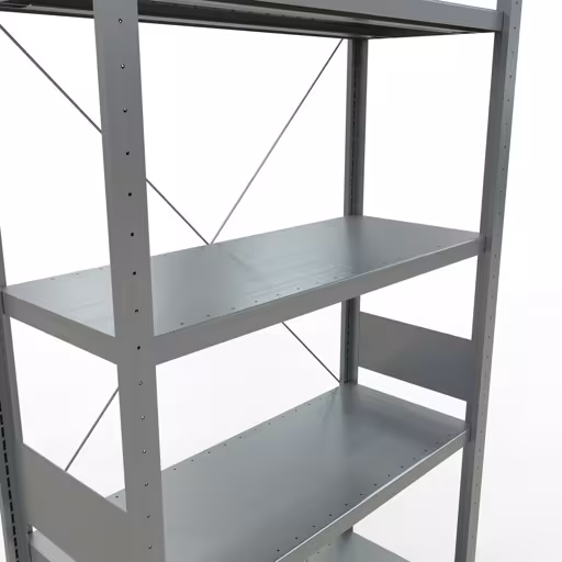 Abbildung Nr 13 des Artikels Grundregal, Fachbodenregal Stecksystem MULTIplus330, 3000 x 1000 x 400 mm (HxBxT), 7 Fachböden, Kreuzstrebe, verzinkt aus der Produktgruppe Stecksystem von der Marke Schulte Lagertechnik