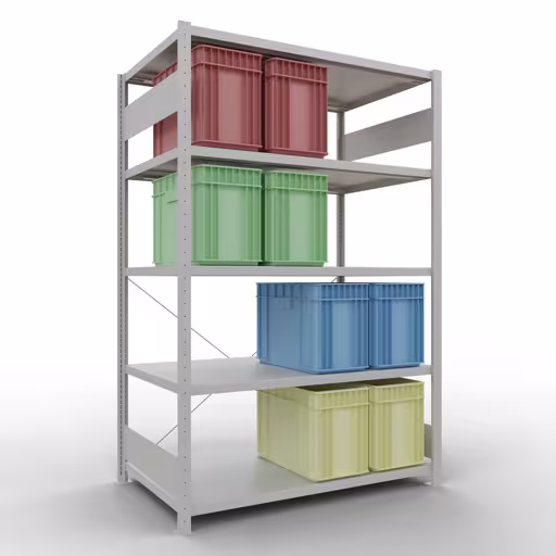 Abbildung Nr 7 des Artikels Stecksystem Grundregal 2000x1300x800 mm, Typ 250 kg, lichtgrau aus der Produktgruppe Stecksystem von der Marke Schulte Lagertechnik