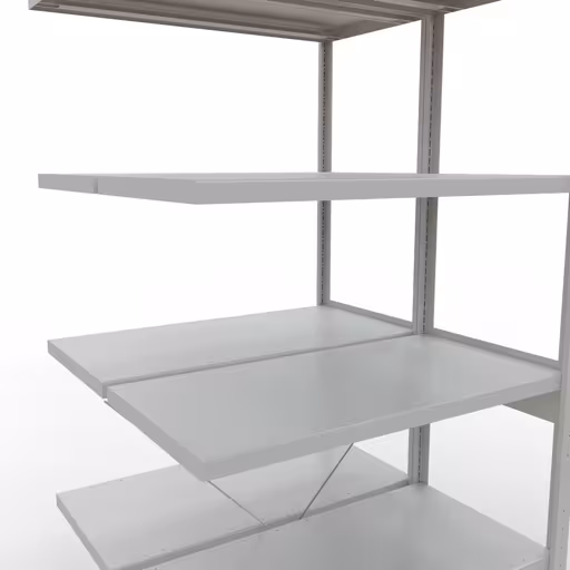 Produktbild Nr.13 des Artikels Anbauregal, Doppelregal, Fachbodenregal Stecksystem MULTIplus250, 2500 x 1000 x (2x500) mm (HxBxT), 2x6 Fachböden, Kreuzstrebe, RAL 7035 lichtgrau aus der Produktreihe Fachbodenregale von der Marke Schulte Lagertechnik