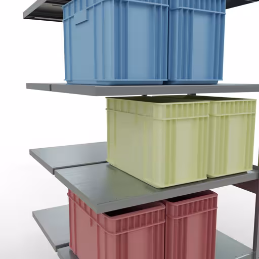 Produktbild Nr.15 des Artikels Anbauregal, Doppelregal, Fachbodenregal Stecksystem MULTIplus250, 2500 x 1000 x (2x600) mm (HxBxT), 2x6 Fachböden, Längenriegel, verzinkt aus der Produktreihe Fachbodenregale von der Marke Schulte Lagertechnik