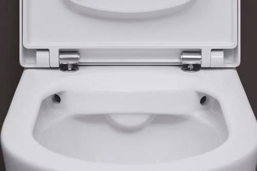Detailbild 4042980 Duravit Wand-WC-Set ME by Starck, rimless, Durafix Tiefspüler, weiß, inklusive WC-Sitz mit Absenkautomatik