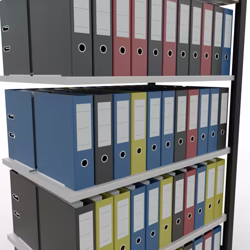 Produktbild Nr 12 des Artikels Anbauregal, Büro-Fachbodenregal Stecksystem MULTIplus150, 2000 x 1000 x 600 mm (HxBxT), 6 Fachböden, Längenriegel, mit Mittelanschlag, schwarz/lichtgrau Abbildung Nr 12 des Artikels Anbauregal, Büro-Fachbodenregal Stecksystem MULTIplus150, 2000 x 1000 x 600 mm (HxBxT), 6 Fachböden, Längenriegel, mit Mittelanschlag, schwarz/lichtgrau aus der Produktgruppe Büroregale von der Marke Schulte Lagertechnik