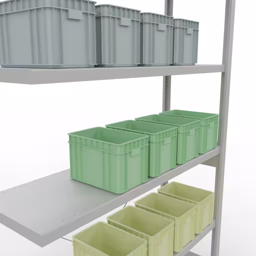 Abbildung Nr 13 des Artikels Stecksystem Anbauregal 2500x1300x400 mm, Typ 250 kg, lichtgrau aus der Produktgruppe Stecksystem von der Marke Schulte Lagertechnik