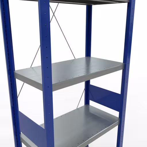 Abbildung Nr 14 des Artikels Grundregal, Fachbodenregal Stecksystem MULTIplus250, 3000 x 750 x 400 mm (HxBxT), 7 Fachböden, Kreuzstrebe, RAL 5010 enzianblau/verzinkt/verzinkt aus der Produktgruppe Stecksystem von der Marke Schulte Lagertechnik