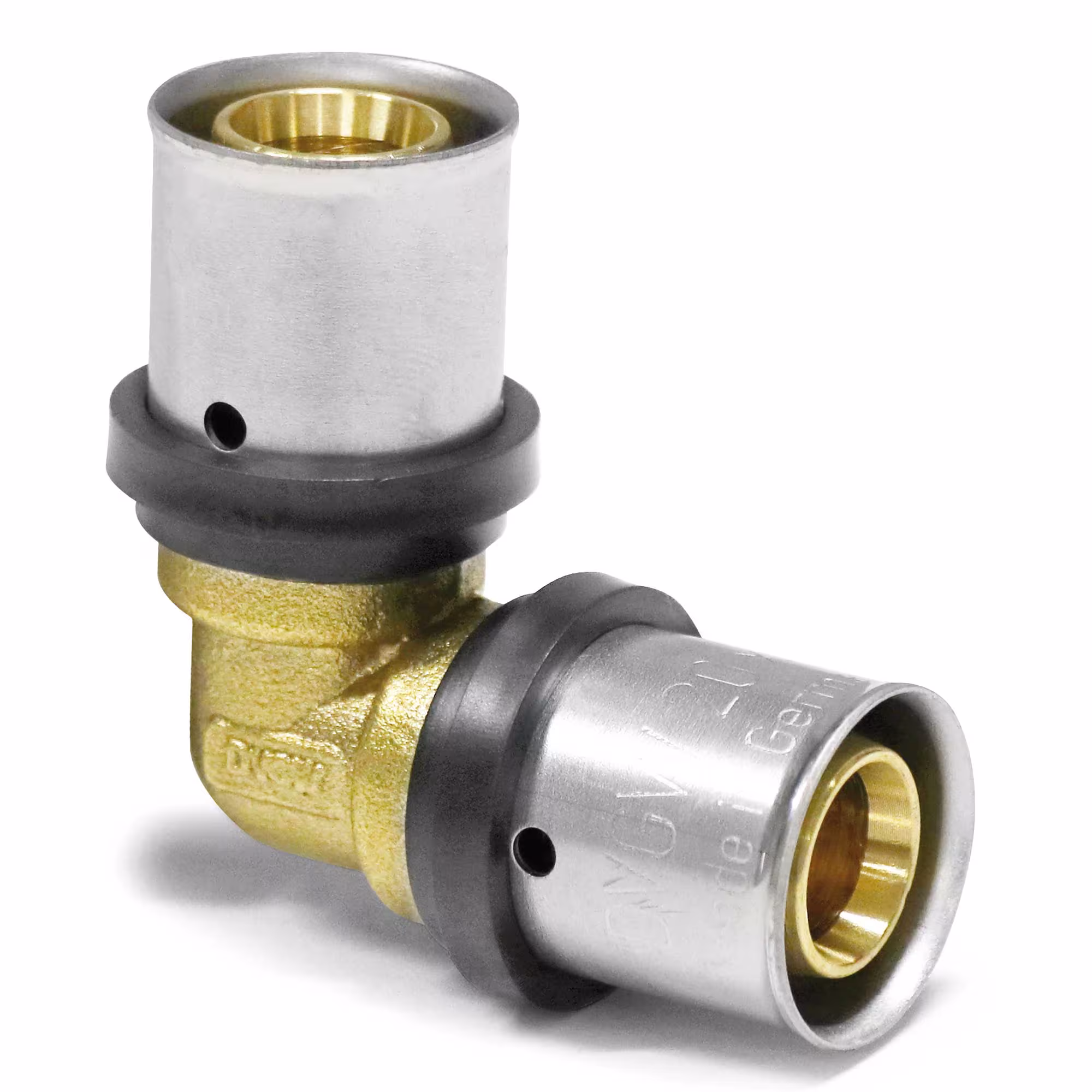 Press-Winkel 90° gleichseitig für Alu Verbundrohr 26 x 3mm von der Marke Pipetec Press-Winkel Typ Größe: 90° 26 x 3 mm aus der Kategorie Pressfittings mit der Artikelnr. PFW2626