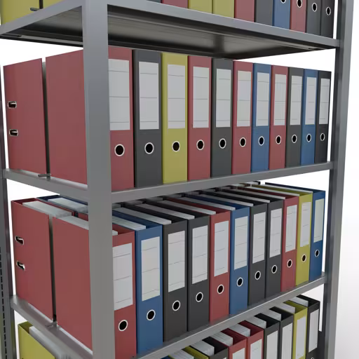 Produktbild Nr 11 des Artikels Grundregal, Büro-Fachbodenregal Stecksystem MULTIplus150, 1800 x 1000 x 600 mm (HxBxT), 5 Fachböden, Längenriegel, verzinkt, mit Mittelanschlag Abbildung Nr 11 des Artikels Grundregal, Büro-Fachbodenregal Stecksystem MULTIplus150, 1800 x 1000 x 600 mm (HxBxT), 5 Fachböden, Längenriegel, verzinkt, mit Mittelanschlag aus der Produktgruppe Büroregale von der Marke Schulte Lagertechnik