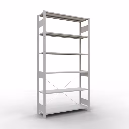 Andere Ansicht des Artikels Stecksystem Grundregal 2500x1300x400 mm, Typ 150 kg, lichtgrau aus der Kategorie Stecksystem