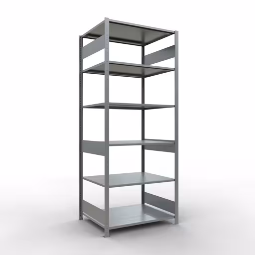 Grundregal, Fachbodenregal Stecksystem MULTIplus150, 2500 x 1000 x 800 mm (HxBxT), 6 Fachböden, Längenriegel, verzinkt aus der Kategorie Grundregal mit der Artikelnummer 12781-LR