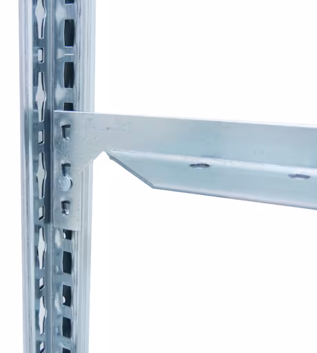 Weitere Ansicht des Artikels Anbauregal, Fachbodenregal Stecksystem MULTIplus85, 2500 x 1000 x 500 mm (HxBxT), 6 Fachböden, Längenriegel, verzinkt aus der Kategorie Stecksystem