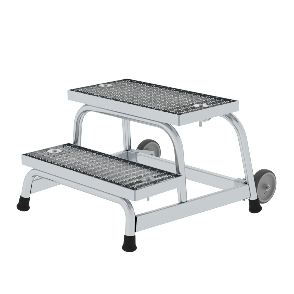 Munk Arbeitspodest starr Stahl-Gitterrost mit Rollen 2 Stufen von Günzburger Steigtechnik Munk Arbeitspodest starr Stahl-Gitterrost mit Rollen aus der Kategorie Podesttreppen mit der Artikelnr. 051018, Kaffeetisch, Mobiliar, Tabelle, Krippe, Babybett