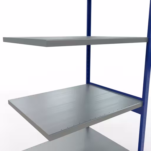 Abbildung Nr 12 des Artikels Anbauregal, Fachbodenregal Stecksystem MULTIplus250, 3000 x 1000 x 800 mm (HxBxT), 7 Fachböden, Längenriegel, RAL 5010 enzianblau/verzinkt aus der Produktgruppe Stecksystem von der Marke Schulte Lagertechnik