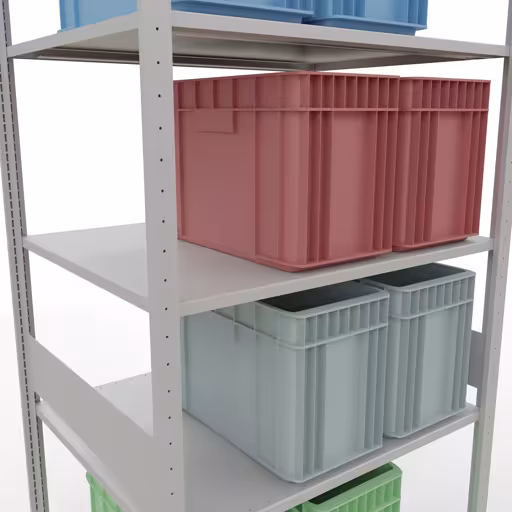 Grundregal, Fachbodenregal Stecksystem MULTIplus150, 3000 x 1000 x 800 mm (HxBxT), 7 Fachböden, Längenriegel, RAL 7035 lichtgrau von Schulte Lagertechnik mit der Artikelnr. 32682-LR