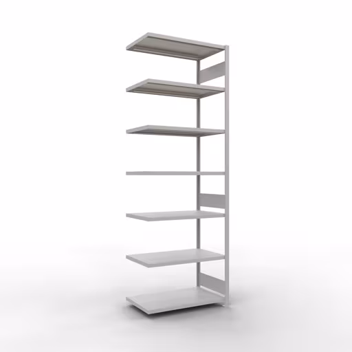 Abbildung Nr 14 des Artikels Anbauregal, Fachbodenregal Stecksystem MULTIplus330, 3000 x 1000 x 600 mm (HxBxT), 7 Fachböden, Längenriegel, RAL 7035 lichtgrau aus der Produktgruppe Stecksystem von der Marke Schulte Lagertechnik