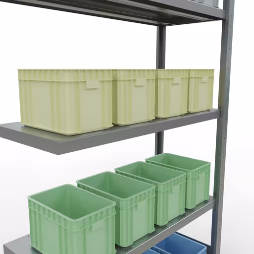 Anbauregal, Fachbodenregal Stecksystem MULTIplus330, 2000 x 1000 x 400 mm (HxBxT), 5 Fachböden, Längenriegel, verzinkt von Schulte Lagertechnik aus der Kategorie Stecksystem