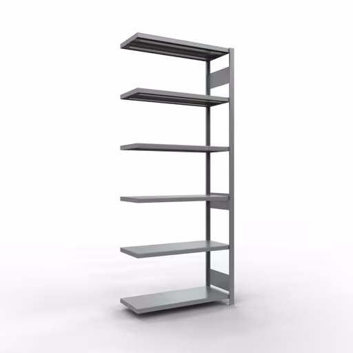 Anbauregal, Fachbodenregal Stecksystem MULTIplus250, 2500 x 1000 x 400 mm (HxBxT), 6 Fachböden, Längenriegel, verzinkt aus der Kategorie Anbauregal mit der Artikelnummer 12946-LR