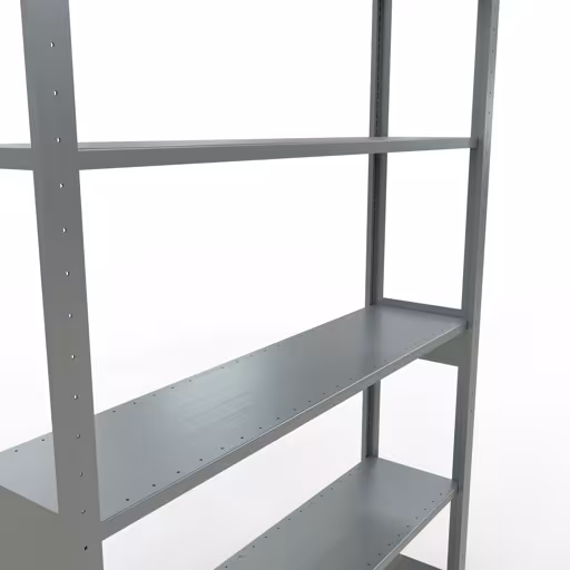 Zusatzbild des Artikels Grundregal, Fachbodenregal Stecksystem MULTIplus150, 2500 x 1300 x 300 mm (HxBxT), 6 Fachböden, Längenriegel, verzinkt aus Grundregal
