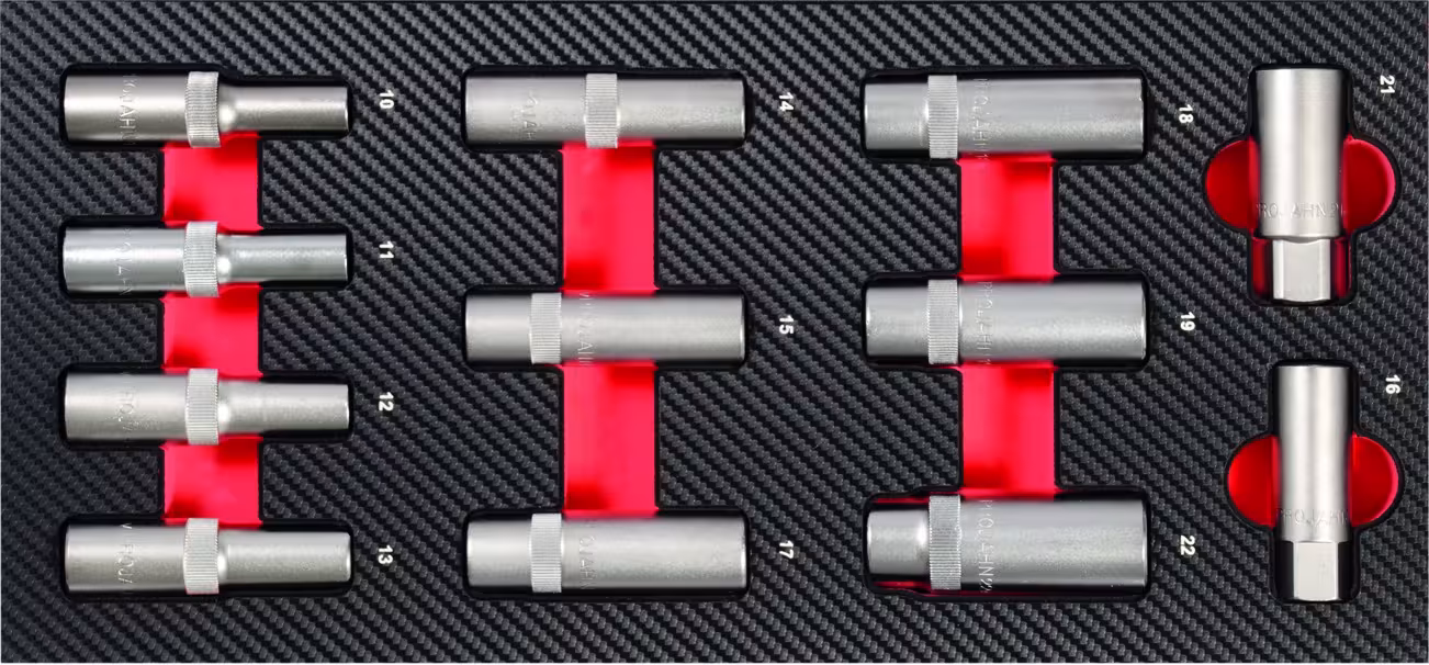 Stecknuss Einlage 12tlg 1/2" tiefe Nüsse aus der Kategorie Steckschlüssel Sätze & Einzelteile mit der GTIN 4000146594315 Einlage Steckschlüssel-Einsätze extra tief metrisch 12,5 von der Marke PROJAHN aus der Kategorie Steckschlüssel Sätze & Einzelteile