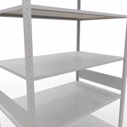 Produktbild Nr.15 des Artikels Grundregal, Fachbodenregal Stecksystem MULTIplus150, 3000 x 1300 x 800 mm (HxBxT), 7 Fachböden, Längenriegel, RAL 7035 lichtgrau aus der Produktreihe Stecksystem von der Marke Schulte Lagertechnik