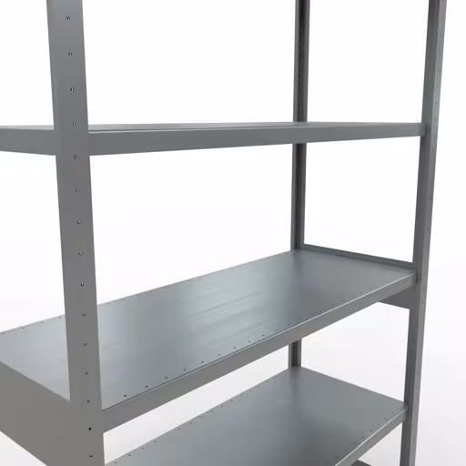 Grundregal, Fachbodenregal Stecksystem MULTIplus250, 2500 x 1300 x 500 mm (HxBxT), 6 Fachböden, Längenriegel, verzinkt von Schulte Lagertechnik aus der Kategorie Stecksystem