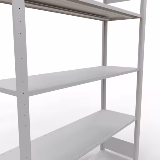 Grundregal, Fachbodenregal Stecksystem MULTIplus150, 2000 x 1300 x 400 mm (HxBxT), 5 Fachböden, Längenriegel, RAL 7035 lichtgrau von Schulte Lagertechnik aus der Kategorie Stecksystem