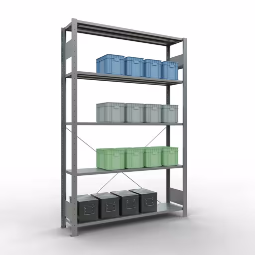 Produktbild Nr.11 des Artikels Stecksystem Grundregal 2000x1300x300 mm, Typ 150 kg, verzinkt aus der Produktreihe Stecksystem von der Marke Schulte Lagertechnik