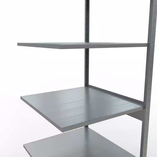 Anbauregal, Fachbodenregal Stecksystem MULTIplus150, 2500 x 750 x 800 mm (HxBxT), 6 Fachböden, Längenriegel, verzinkt von der Marke Schulte Lagertechnik aus der Produktreihe Stecksystem