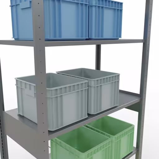 Abbildung Nr 8 des Artikels Grundregal, Fachbodenregal Stecksystem MULTIplus85, 2500 x 1000 x 500 mm (HxBxT), 6 Fachböden, Kreuzstrebe, verzinkt aus der Produktgruppe Stecksystem von der Marke Schulte Lagertechnik